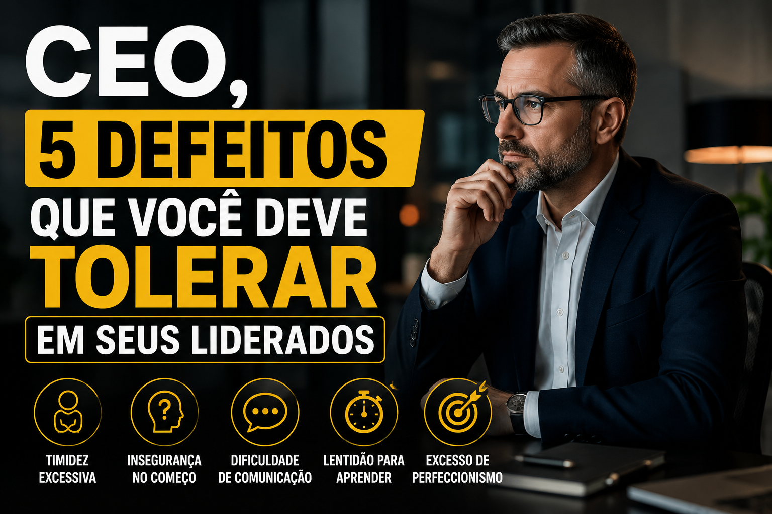 CEO, 5 DEFEITOS que você deve tolerar em seus LIDERADOS
